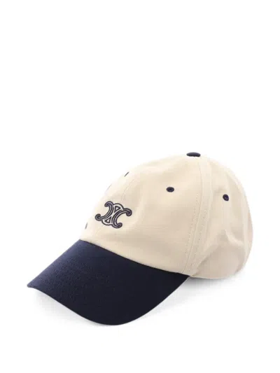 Pre-owned Celine 2020s Triomphe Richelieu Cap In Neutral