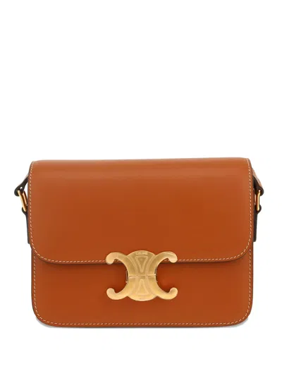 Pre-owned Celine 2020s Triomphe Teen Shoulder Bag In Brown