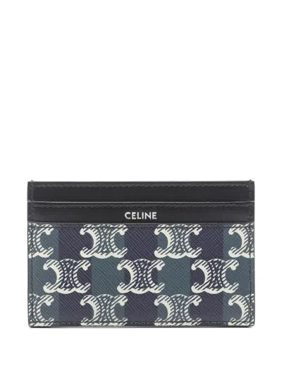 Pre-owned Celine 2020s Triomphe Wallet In Blue