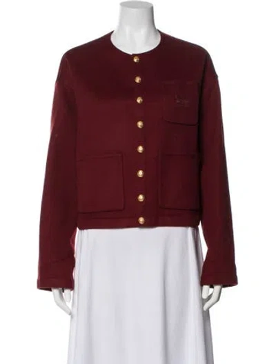 Pre-owned Celine 2021 Cashmere Evening Jacket In Burgundy