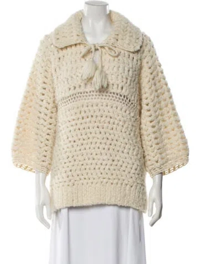 Pre-owned Celine 2021 Cashmere Sweater In White