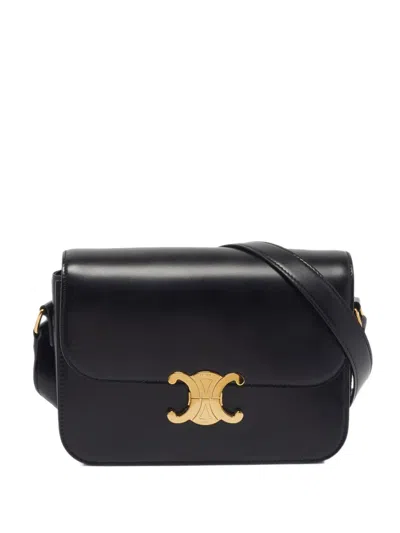 Pre-owned Celine 2021 Classique Triomphe Shoulder Bag In Black