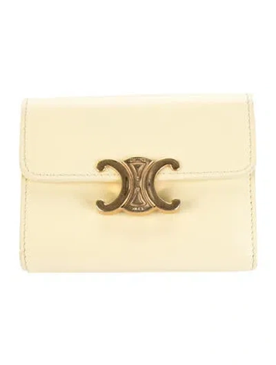 Pre-owned Celine 2021 Compact Compact Wallet In Yellow