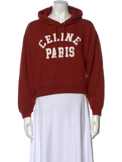 Pre-owned Celine 2021 Graphic Print Hoodie In Orange