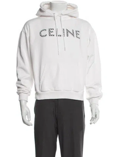 Pre-owned Celine 2021 Graphic Print Hoodie In White