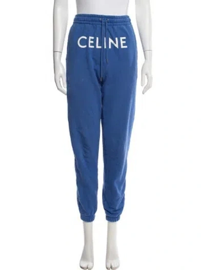 Pre-owned Celine 2021 Graphic Print Sweatpants In Blue