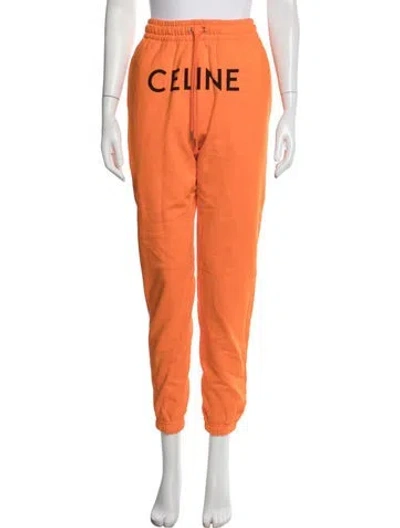 Pre-owned Celine 2021 Graphic Print Sweatpants In Orange