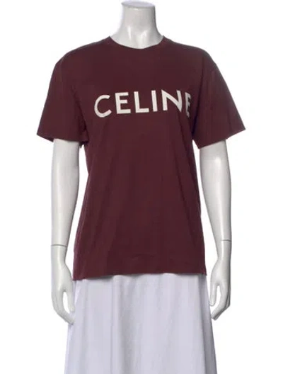 Pre-owned Celine 2021 Graphic Print T-shirt In Burgundy
