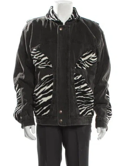 Pre-owned Celine 2021 Graphic Print Windbreaker In Black
