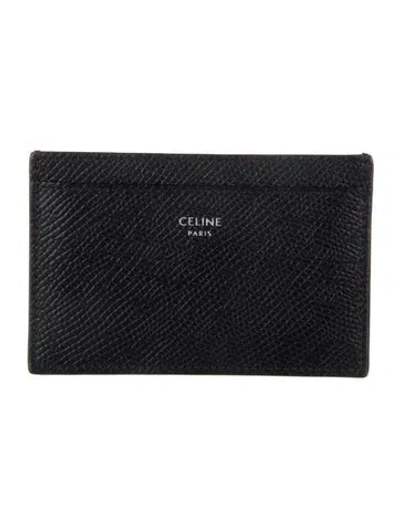 Pre-owned Celine 2021 Leather Card Holder In Black