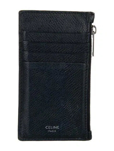 Pre-owned Celine 2021 Leather Card Holder In Blue