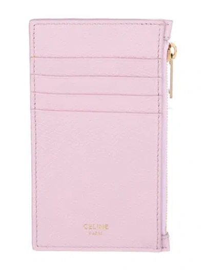 Pre-owned Celine 2021 Leather Card Holder W/ Tags In Pink