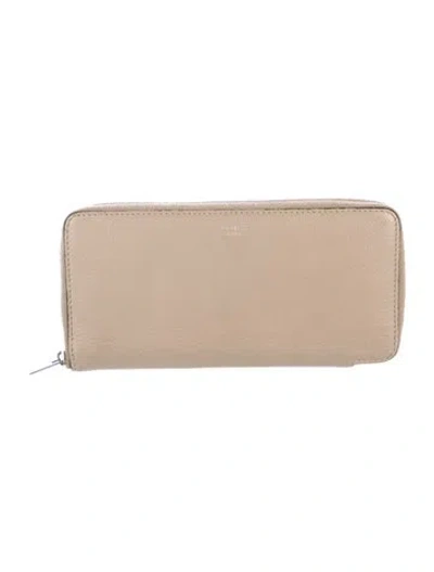 Pre-owned Celine 2021 Leather Continental Wallet In Neutral