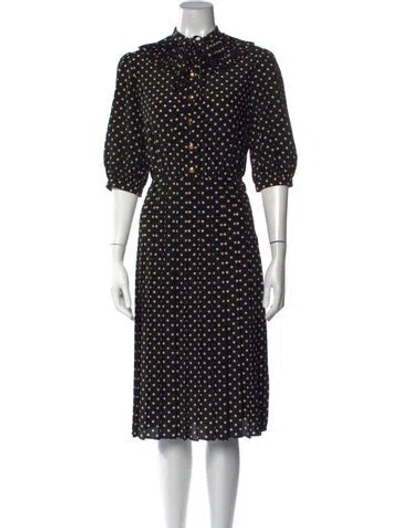 Pre-owned Celine 2021 Midi Length Dress In Black