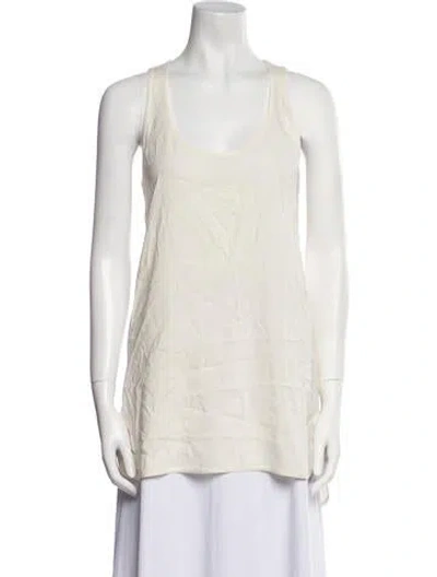 Pre-owned Celine 2021 Scoop Neck Top In White