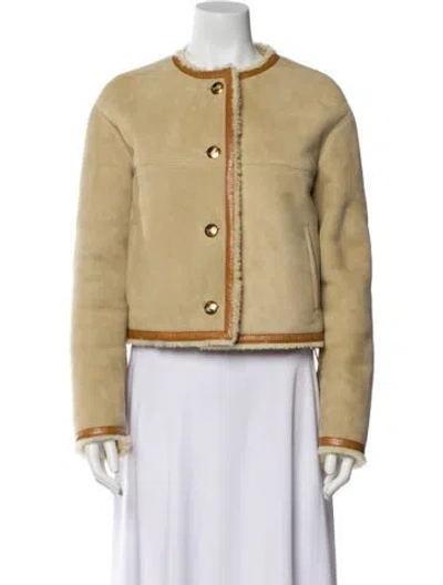 Pre-owned Celine 2021 Shearling Fur Jacket In Neutrals