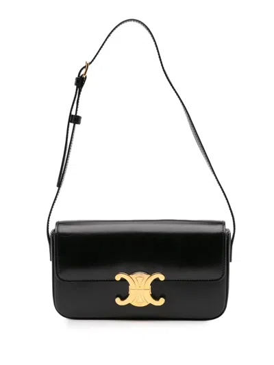 Pre-owned Celine 2021 Shiny Calfskin Triomphe Claude Shoulder Bag