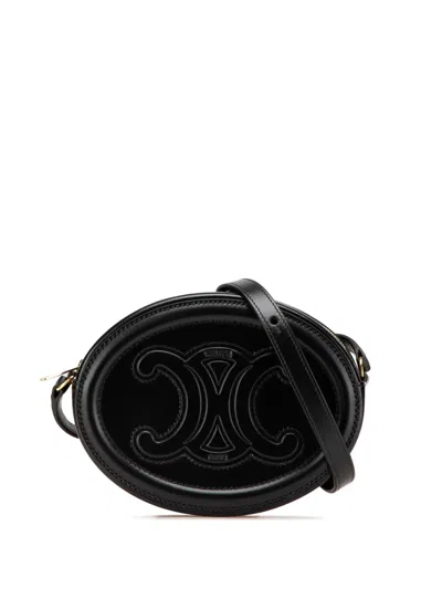 Pre-owned Celine 2021 Small Calfskin Cuir Triomphe Oval Crossbody Bag