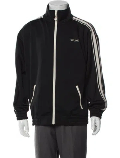 Pre-owned Celine 2021 Striped Windbreaker In Black
