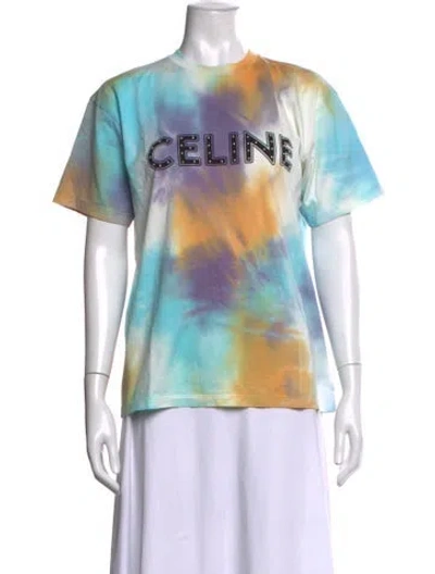 Pre-owned Celine 2021 Tie-dye Print T-shirt In Blue
