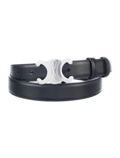 Pre-owned Celine 2021 Triomphe Belt Kit In Black