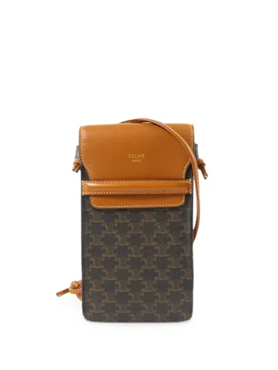 Pre-owned Celine 2021 Triomphe Mini Bag In Brown