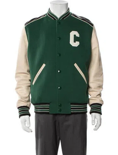Pre-owned Celine 2021 Wool Varsity Jacket In Green