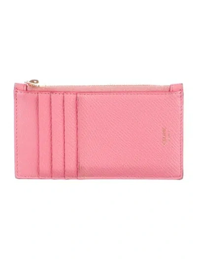 Pre-owned Celine 2021 Zipped Compact Card Holder Card Holder In Pink