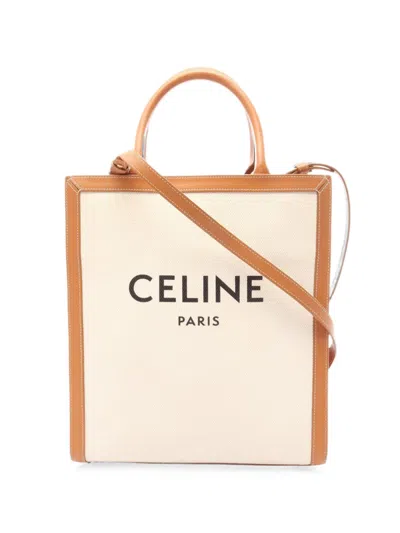 Pre-owned Celine 2021-2022 Small Canvas Vertical Cabas Satchel In Brown