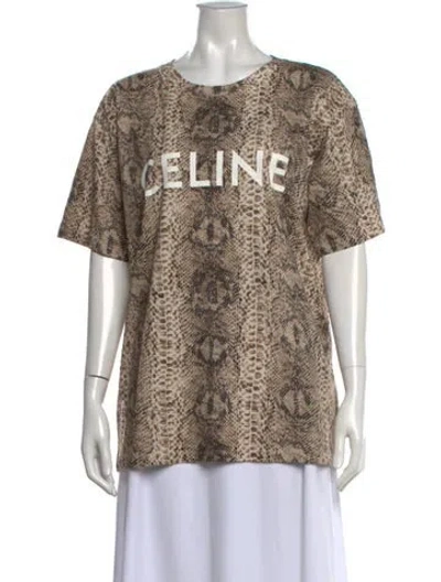 Pre-owned Celine 2022 Animal Print T-shirt In Brown