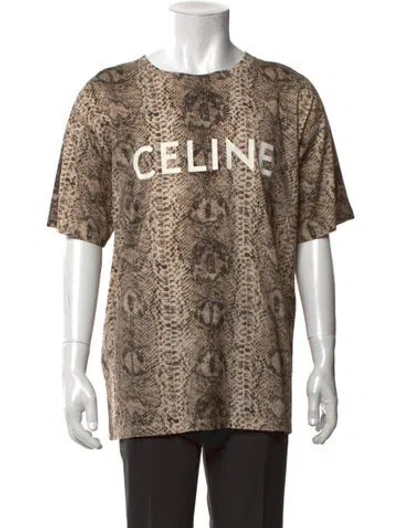 Pre-owned Celine 2022 Animal Print T-shirt In Brown