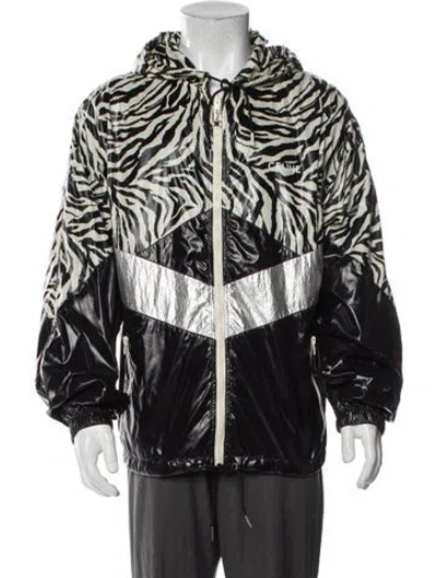 Pre-owned Celine 2022 Animal Print Windbreaker W/ Tags In Black