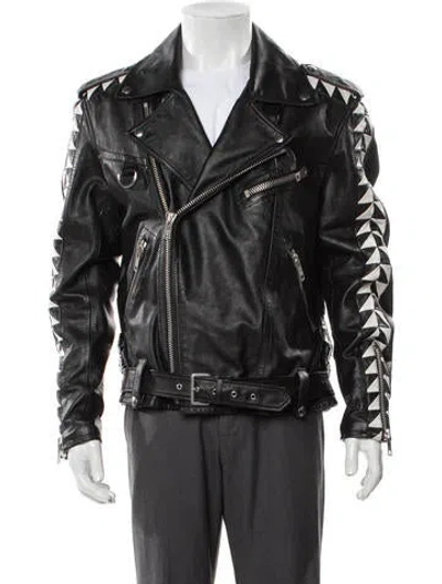 Pre-owned Celine 2022 Calfskin Moto Jacket In Black