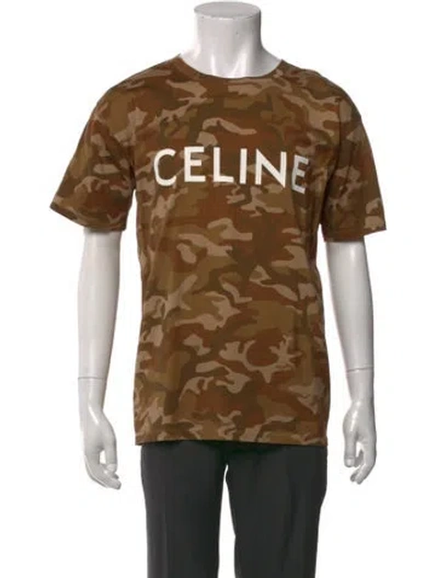 Pre-owned Celine 2022 Camouflage Print T-shirt In Green