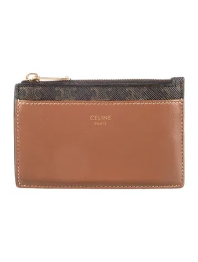 Pre-owned Celine 2022  Zipped Card Holder Card Holder In Brown