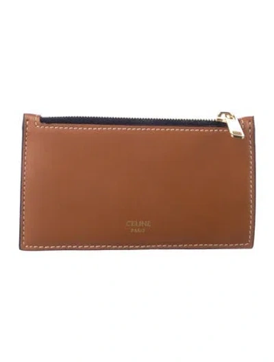 Pre-owned Celine 2022  Zipped Compact Card Holder Card Holder In Brown