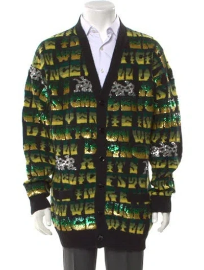 Pre-owned Celine 2022 'cosmic Cruiser' Cardigan In Green