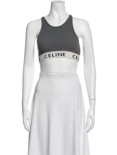 Pre-owned Celine 2022 Crew Neck Sports Bra In Black