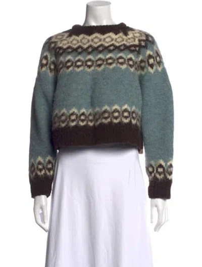Pre-owned Celine 2022 Fair Isle Sweater In Blue