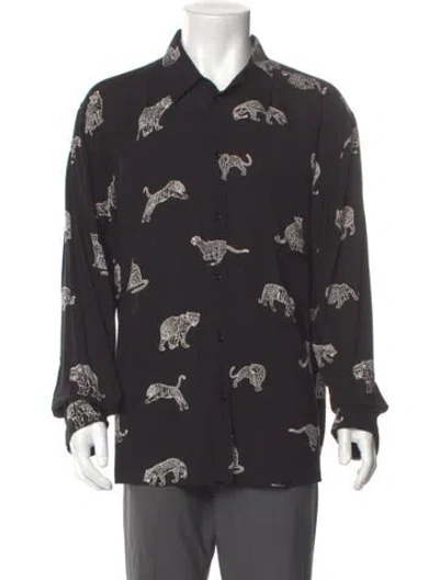 Pre-owned Celine 2022 Floral Print Shirt In Black