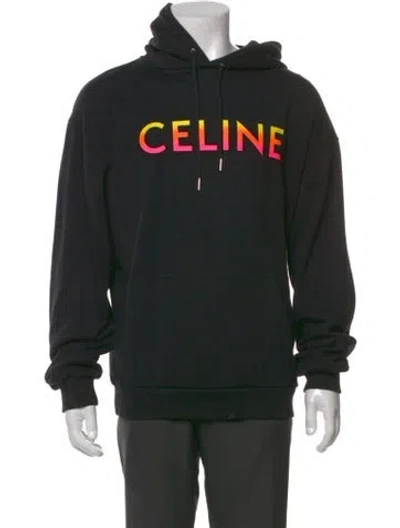 Pre-owned Celine 2022 Graphic Print Hoodie In Black