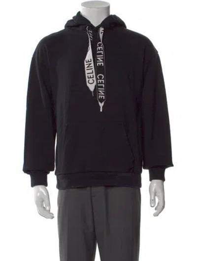 Pre-owned Celine 2022 Graphic Print Hoodie In Black