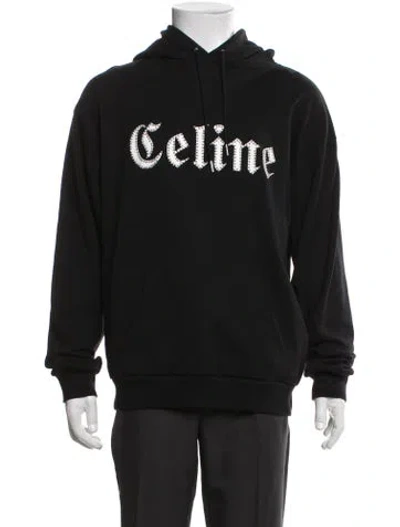 Pre-owned Celine 2022 Graphic Print Hoodie In Black