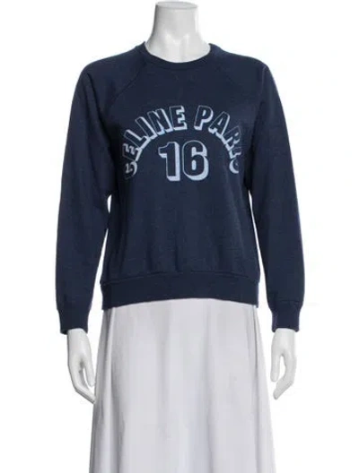 Pre-owned Celine 2022 Graphic Print Sweatshirt In Blue
