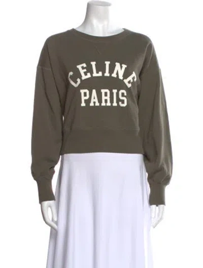 Pre-owned Celine 2022 Graphic Print Sweatshirt In Green