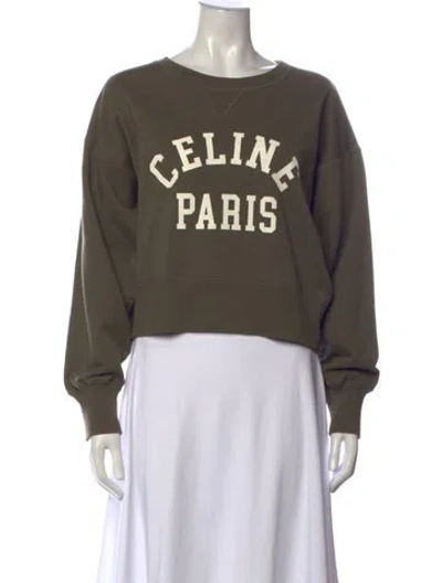 Pre-owned Celine 2022 Graphic Print Sweatshirt In Green