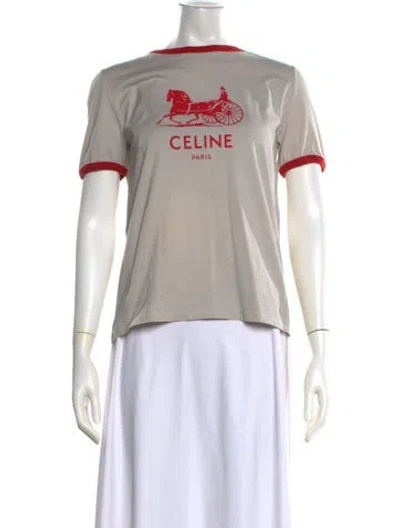 Pre-owned Celine 2022 Graphic Print T-shirt In Neutrals
