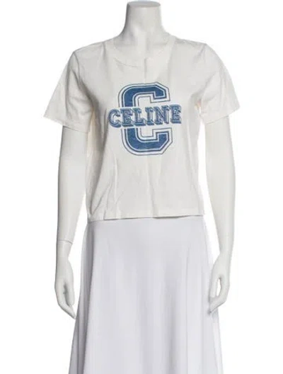 Pre-owned Celine 2022 Graphic Print T-shirt In White
