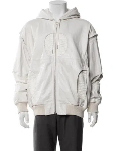 Pre-owned Celine 2022 Lambskin Bomber Jacket In White