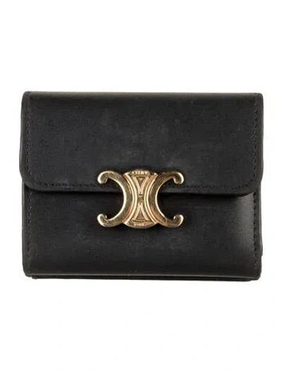 Pre-owned Celine 2022 Leather Bifold Wallet In Black